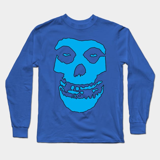 Crimson Ghost - Blue Solid Long Sleeve T-Shirt by Controlled Chaos